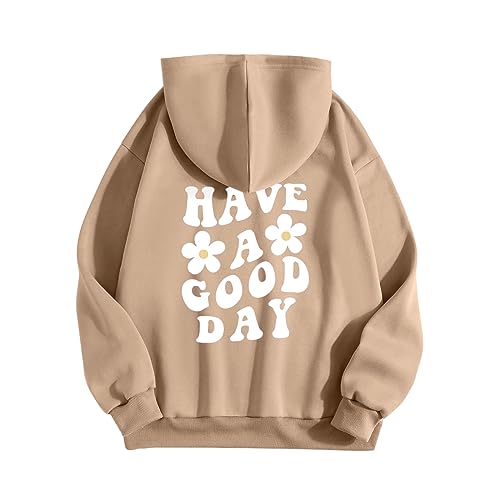 Fulidngzg Pullover Teenager Mädchen Locker mit Kapuze Kapuzenpullover Letter Print Hippie Hoodie Grosse Grössen E-Girl Aesthetic Hoody Sweatshirt 90er Oversized Elegant Pulli von Fulidngzg