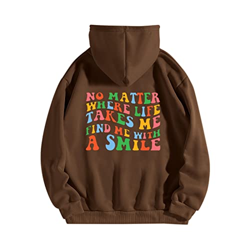 Fulidngzg Pullover Teenager Mädchen Locker mit Kapuze Kapuzenpullover Letter Print Hippie Hoodie Grosse Grössen E-Girl Aesthetic Hoody Sweatshirt 90er Oversized Elegant Pulli von Fulidngzg