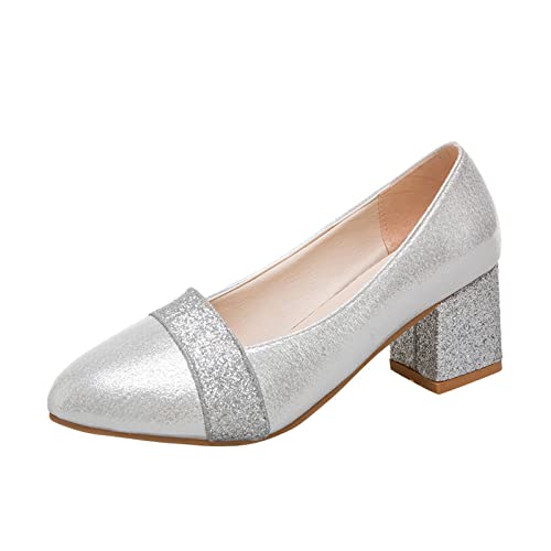 Pumps Damen Sexy High Heels Tanzschuhe Blockabsatz Blau Trachtenschuhe Breite Füße Frühling Dirndl Schuhe Absatzschuhe Geschlossen Weite H Halbschuhe Festlich Gothic Hochzeitsschuhe Pumps von Fulidngzg