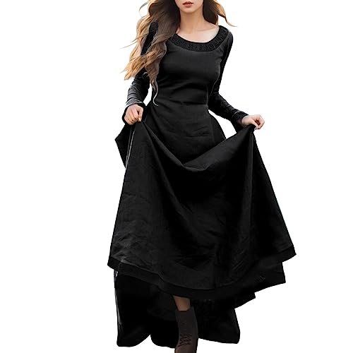 Rapunzel Kostüm Damen Steampunk Elfen Mittelalterkleid Cosplay Burgfräulein Kostüm Sommer Gothic Kleid Lang Fee Wikinger Kleidung Viktorianisches Renaissance Elfenkleid Robin Hood Kostüm von Fulidngzg