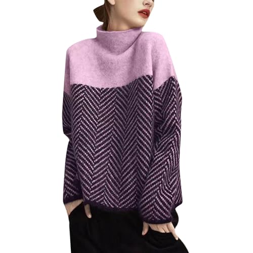 Rolli Damen Langarm Norweger Baumwolle Strickpullover Pulli Elegant Cashmere Rollkragenpullover Pullover Kaschmir Langarm Winterpullover Rolli Basic Sweater Rollkragen von Fulidngzg