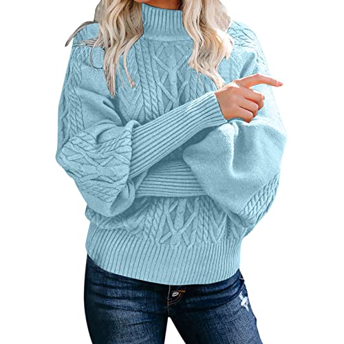 Rollkragenpullover Damen Baumwolle Wolle Kaschmir Strickpullover Pullover Cashmere Langarm Pulli Elegant Norweger Winterpullover Winterpullis Kuschel Baumwollpullover Rollkragenshirt von Fulidngzg