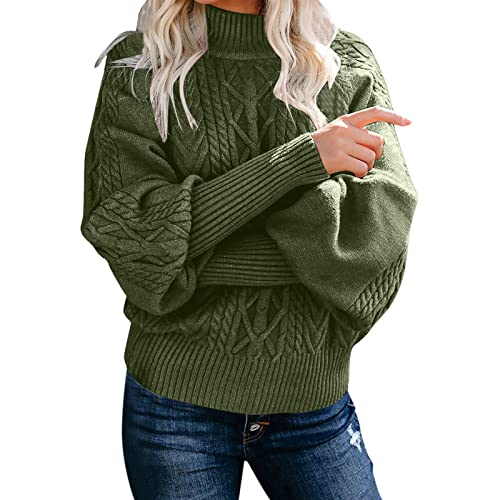 Rollkragenpullover Damen Baumwolle Wolle Kaschmir Strickpullover Pullover Cashmere Langarm Pulli Elegant Norweger Winterpullover Winterpullis Kuschel Baumwollpullover Rollkragenshirt von Fulidngzg