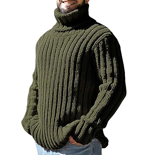 Rollkragenpullover Herren Baumwolle Baumwolle Rollkragen Strickpullover Rollkragenpulli Basic Schwarz Rollkragenpullover Pullover Solid Slim Fit Business Rollkragenshirt Winterpullover Turtleneck von Fulidngzg