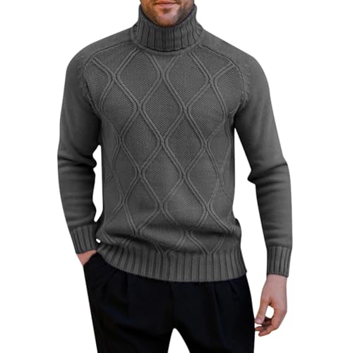 Rollkragenpullover Herren Schwarz Basic Slim Fit Rollkragenpulli Rollkragenpullover Schwarz Rollkragen Pullover Strickpullover Strick Business Longsleeve Rollkragenshirt Winterpullover Turtleneck von Fulidngzg