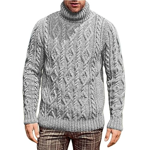 Rollkragenpullover Herren Wolle Basic Schwarz Rollkragenshirt Winterpullover Solid Slim Fit Pullover Rollkragenpulli Rollkragen Business Baumwolle Rollkragenpullover Strickpullover Turtleneck von Fulidngzg