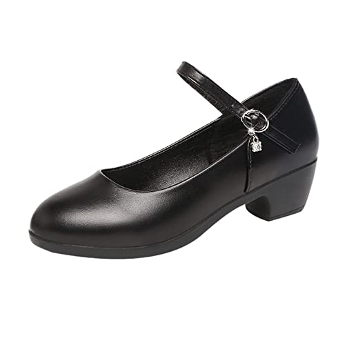 Schwarze Pumps Damen Spitz Absatzschuhe Halbschuhe mit Absatz Gold High Heels Mary Janes Frühling Tanzschuhe Dirndl Schuhe Größe Pumps Breite Füße mit Riemchen Hohe Schuhe Trachtenschuhe von Fulidngzg