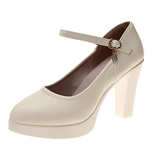 Schwarze Pumps Damen mit Absatz Absatzschuhe Beige Breite Füße Trachtenschuhe Business Weite H Pumps Dirndl Schuhe Hochzeit mit Riemchen High Heels Elegant 2023 Festliche Trachten Schuhe von Fulidngzg