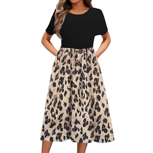 Sommerkleid Damen Lang Elegant Kleider Kurzarm Rundhals Boho Midikleid A-Linie Blumenkleid Leicht und Luftig Tunika Kleid Hohe Taille Strandkleid S-XXL Sommerkleid Damen Lang Elegant Kleider Kurzarm Rundhals Boho Midikleid A-Linie Blumenkleid Leicht und Luftig Tunika Kleid Hohe Taille Strandkleid S-XXL von Fulidngzg