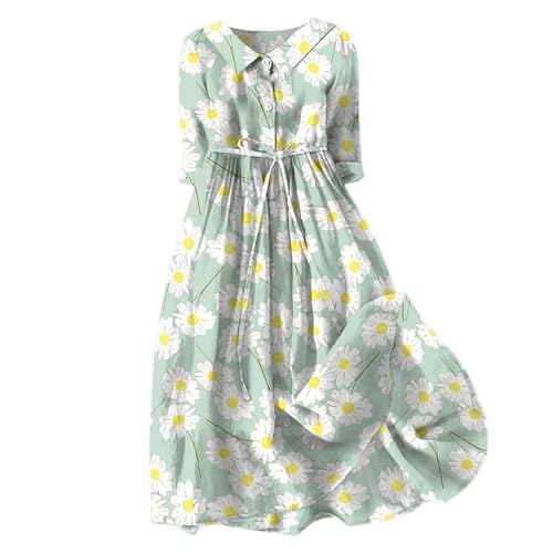 Sommerkleid Damen Lang Kurzarm Leinen Maxikleid 50 Style Lässige Damenkleider Curvy Vintage Sommerkleid Luftig Locker Strandkleid Lang Leichte Frühlingskleid Schicke Italienische Kleider Sommerkleid Damen Lang Kurzarm Leinen Maxikleid 50 Style Lässige Damenkleider Curvy Vintage Sommerkleid Luftig Locker Strandkleid Lang Leichte Frühlingskleid Schicke Italienische Kleider von Fulidngzg