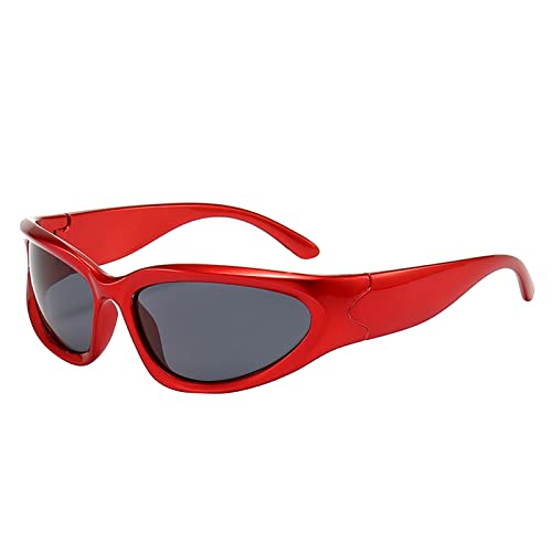Sonnenbrille Damen Sport Vintage Unisex Polarisierend Y2K Sommerbrillen Groß Klassisch Partybrille Herren Mode Coole Brillen Schmal 90er Style Aesthetic Sonnen Brille Fashion Sunglasses von Fulidngzg