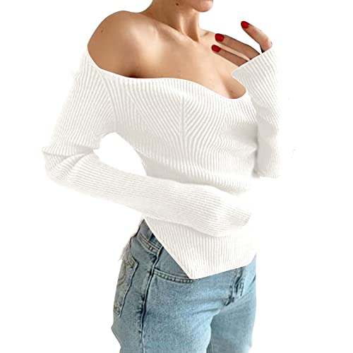 Strickpullover Damen: Herbst Winter Häkelpullover Strickpullover Lässig Elegant Pulli Vintage Leichter Dünne Pullover Warm Sexy Langarm Sweater Slim Oversize Casual Grobstrickpullover von Fulidngzg