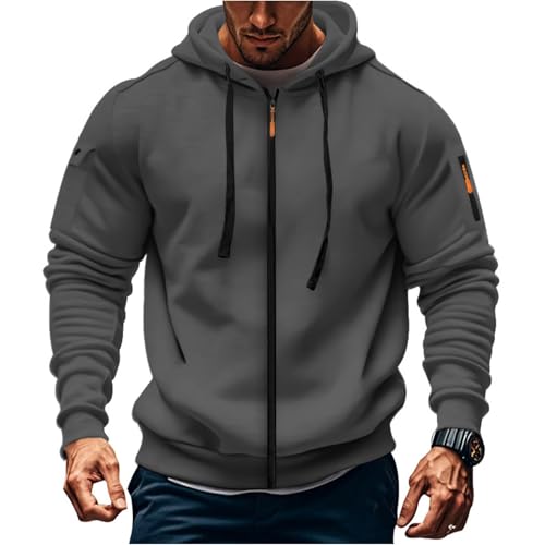 Sweatjacke Herren mit Kapuze - Hoodie Jacke Reißverschluss Leichte Übergangsjacke für Sport & Freizeit Kapuzenpullover Männer von Fulidngzg
