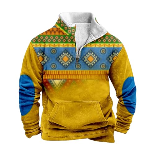 Sweatshirt Herren Ohne Kapuze Norweger mit Reißverschluss Winterpullover Arbeitspullover Schwarzer Fleecepullover Pullover Langarm Thermo Funktionsshirt Sweatshirt Jagd Warm Wollpullover von Fulidngzg