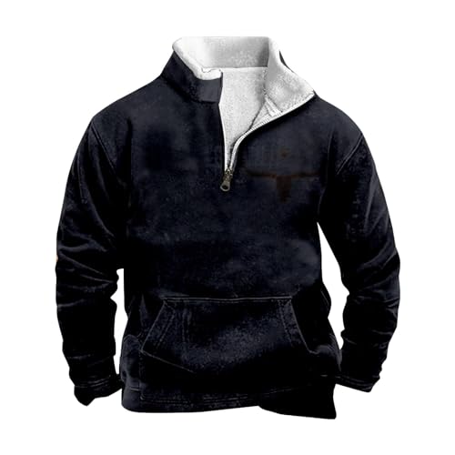 Sweatshirt Herren Ohne Kapuze Norweger mit Reißverschluss Winterpullover Arbeitspullover Schwarzer Fleecepullover Pullover Langarm Thermo Funktionsshirt Jagd Warm Wollpullover Sweatshirt Herren Ohne Kapuze Norweger mit Reißverschluss Winterpullover Arbeitspullover Schwarzer Fleecepullover Pullover Langarm Thermo Funktionsshirt Jagd Warm Wollpullover von Fulidngzg