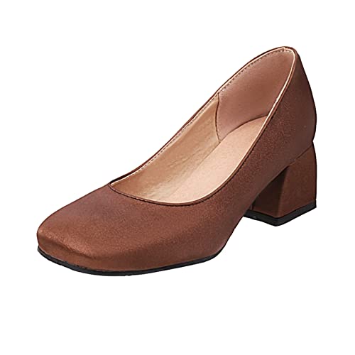 Tanzschuhe Damen mit Blockabsatz Hohe Schuhe Pumps Bequem Schwarz Brautschuhe Tanzschuhe mit Absatz Vorne Geschlossen Absatzschuhe Damenschuhe Elegant Stöckelschuhe Hochfrontpumps von Fulidngzg