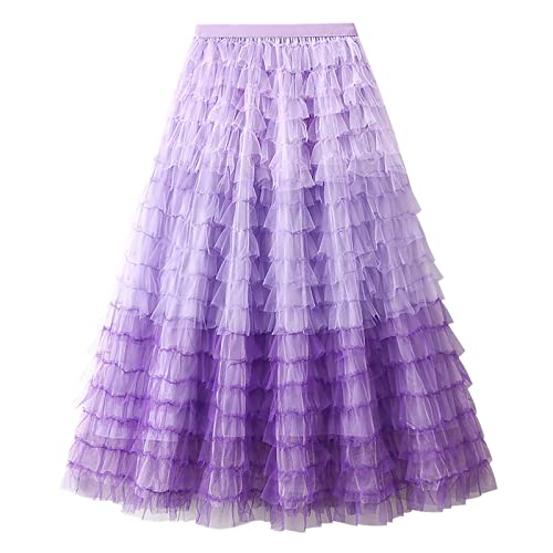 Tüllrock Rosa Damen Gummizug Tulle Skirt Schwarz Sexy Tüll Rock Petticoat 80 er Jahre Karneval Unterrock Mini Rock Lang Vintage Tütü Durchsichtig Festival Pettycode Ballettrock von Fulidngzg