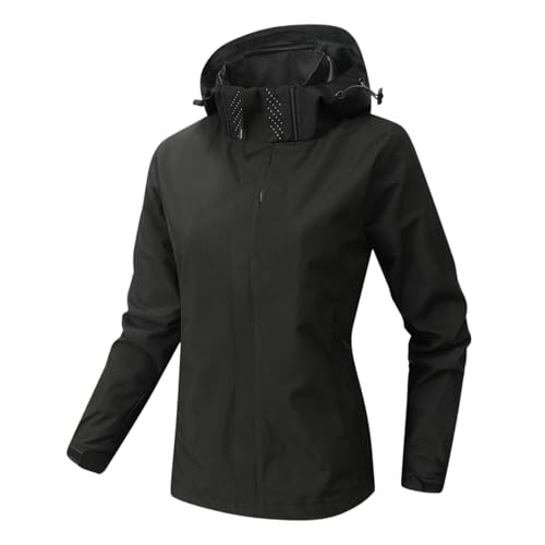 Übergangsjacke Damen, Regenjacke Damen Leicht Softshelljacke Sommerjacke Atmungsaktiv Fahrradjacke Übergangsjacke Ultraleicht Funktionsjacke Dünne Outdoorjacke Wasserdicht Windbreaker von Fulidngzg