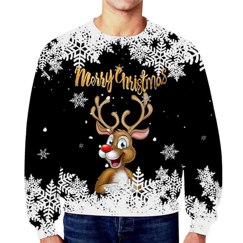 Weihnachtspullover Herren Lustig 5XL Baumwolle Weihnachtspulli Modern Weihnachten Pullover Strickpullover Norweger Hässlich Winter Christmas Sweater von Fulidngzg