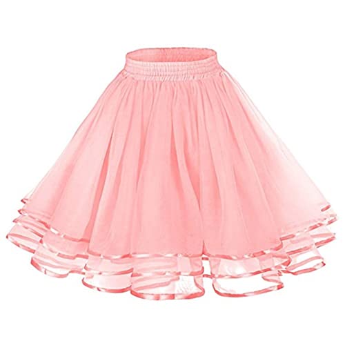 Weißer Tüllrock Damen Rockabilly Unterrock Gelb Festival Tüllrock Tütü Gummizug Erwachsene Tulle Skirt Mini Rock Sexy Elegant Petticoat Kurz Durchsichtig Pettycode Fee Kostüm von Fulidngzg