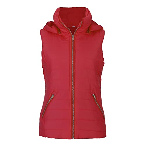 Weste mit Kapuze Damen: Softshell Übergangsjacke Elegant Schwarze Fleeceweste Große Größen Übergang Damenweste Leichte Kurz Ultraleicht Steppweste Ärmellose Gesteppt Reißverschluss Wanderjacke von Fulidngzg