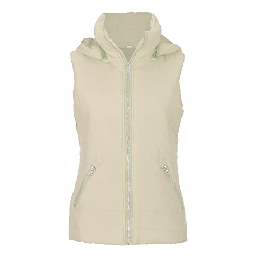 Weste mit Kapuze Damen: Softshell Übergangsjacke Elegant Schwarze Fleeceweste Große Größen Übergang Damenweste Leichte Kurz Ultraleicht Steppweste Ärmellose Gesteppt Reißverschluss Wanderjacke von Fulidngzg