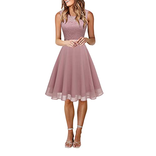 Wickelkleid Damen Festlich Petticoat Kleid Festliche Kleider Lang Partykleid Ballkleid für Hochzeit Elegant Cocktailkleid Sexy Abendkleid Curvy Faltenkleid Swing Kleider Rockabilly Kleid von Fulidngzg