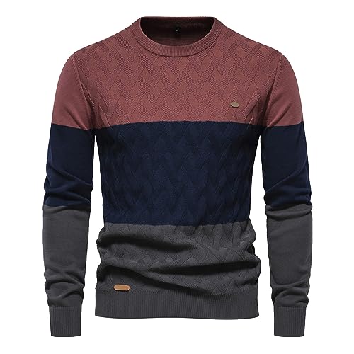 Winterpullover Herren Dünne Herrenpullover Strickpullover Vintage Ohne Kapuze Pullover Leichter Business Cashmere Pulli Warm Basic Fleece Sweater Schwarzer Slim Fit Oversized Pullunder von Fulidngzg