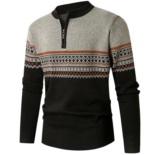 solid Pullover Herren: Winter mit Kragen Pullover Rollkragenpullover Modern Business Winterpullover Sweatshirt Ohne Kapuze Stehkragen Herrenpullover Kaschmir Strickpullover Strickjacken von Fulidngzg