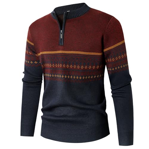 solid pullover herren: Winter mit Kragen Pullover Rollkragenpullover Modern Business Winterpullover Sweatshirt Ohne Kapuze Stehkragen Herrenpullover Kaschmir Strickpullover Strickjacken von Fulidngzg