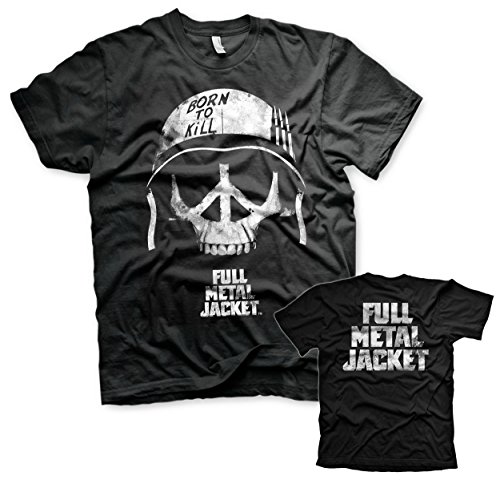 Full Metal Jacket Offizielles Lizenzprodukt Skull Herren T-Shirt (Schwarz), Medium von Full Metal Jacket