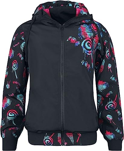 Full Volume by EMP Damen schwarze Übergangsjacke mit Neon-Print S von Full Volume by EMP