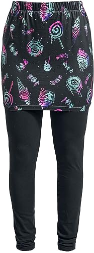 Full Volume by EMP Damen Kombination aus schwarzer Leggings mit Buntem Rock M von Full Volume by EMP