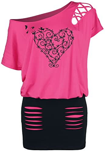 Full Volume by EMP Damen Pinkes Kleid mit Print und Cut-Outs L von Full Volume by EMP