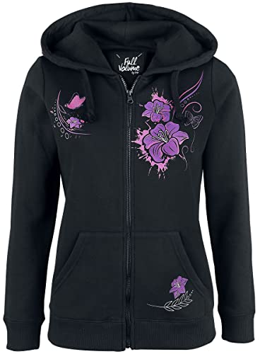 Full Volume by EMP Damen Schwarze Kapuzenjacke mit Print XXL von Full Volume by EMP