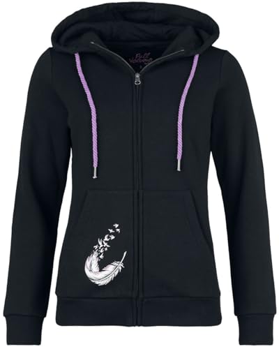 Full Volume by EMP Damen Schwarze Kapuzenjacke mit großem Flügel Backprint S von Full Volume by EMP