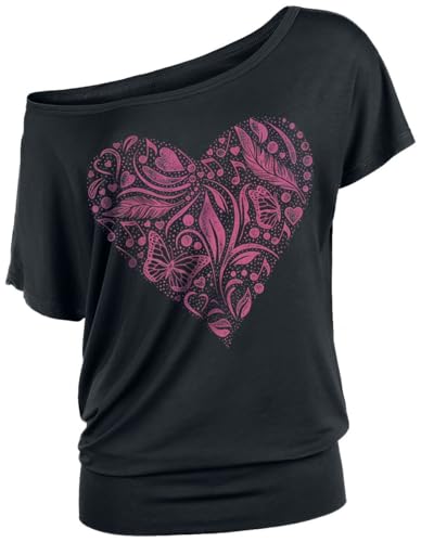 Full Volume by EMP Damen Schwarzes T-Shirt mit Print 3XL von Full Volume by EMP