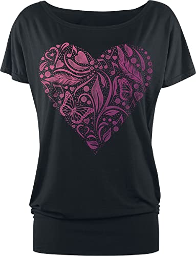 Full Volume by EMP Damen Schwarzes T-Shirt mit Print 5XL von Full Volume by EMP