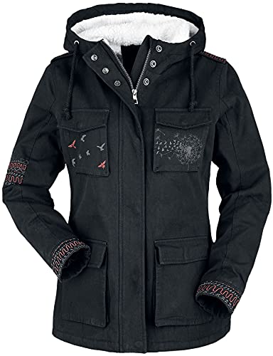 Full Volume by EMP Damen schwarze Winterjacke mit Prints und Stickerei S von Full Volume by EMP