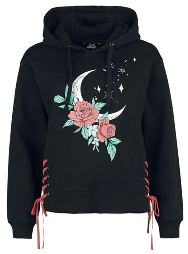 Full Volume by EMP Damen schwarzer Kapuzenpullover mit Farbiger Schnürung S von Full Volume by EMP