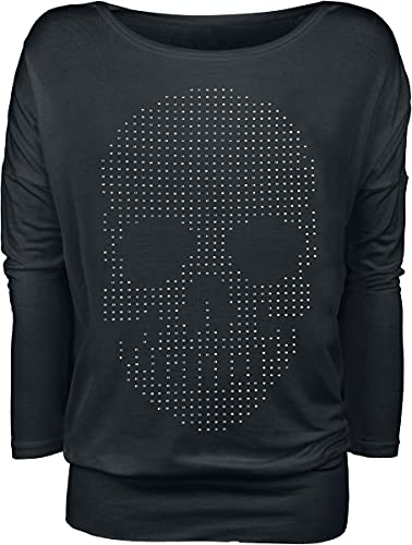 Full Volume by EMP Damen schwarzer Sweater mit Totenkopf-Print XXL von Full Volume by EMP