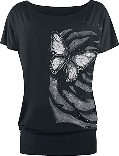 Full Volume by EMP Damen schwarzes T-Shirt mit Print S von Full Volume by EMP