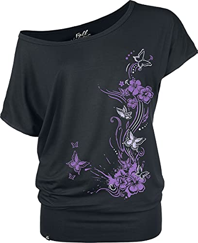 Full Volume by EMP Damen schwarzes lockeres Basic T-Shirt mit Print XL von Full Volume by EMP