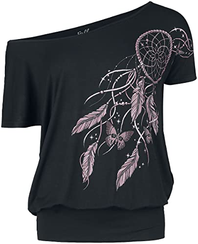 Full Volume by EMP Damen schwarzes lockeres T-Shirt mit Traumfänger Print L von Full Volume by EMP