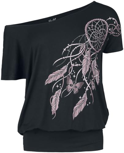 Full Volume by EMP Damen schwarzes lockeres T-Shirt mit Traumfänger Print XXL von Full Volume by EMP