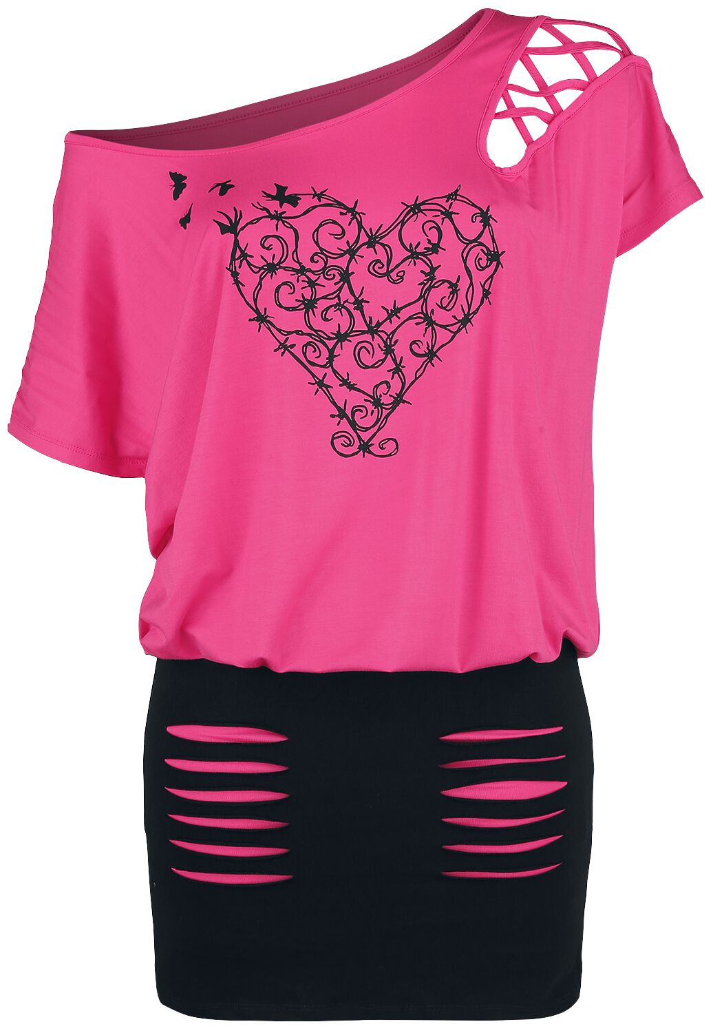 Full Volume by EMP Knalliges Kleid mit Print und Cut-Outs Kurzes Kleid pink in L Full Volume by EMP Knalliges Kleid mit Print und Cut-Outs Kurzes Kleid pink in L von Full Volume by EMP