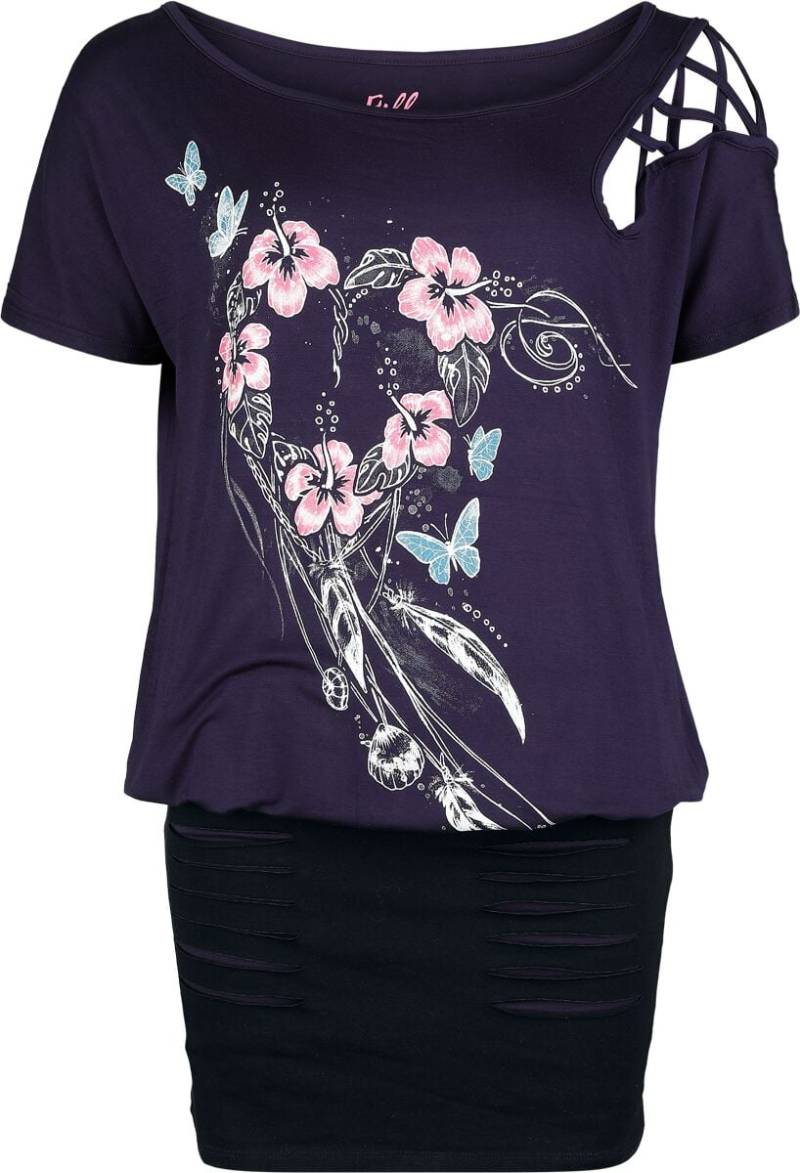 Full Volume by EMP Kurzes Kleid - S bis XXL - für Damen - Größe L - lila/schwarz von Full Volume by EMP