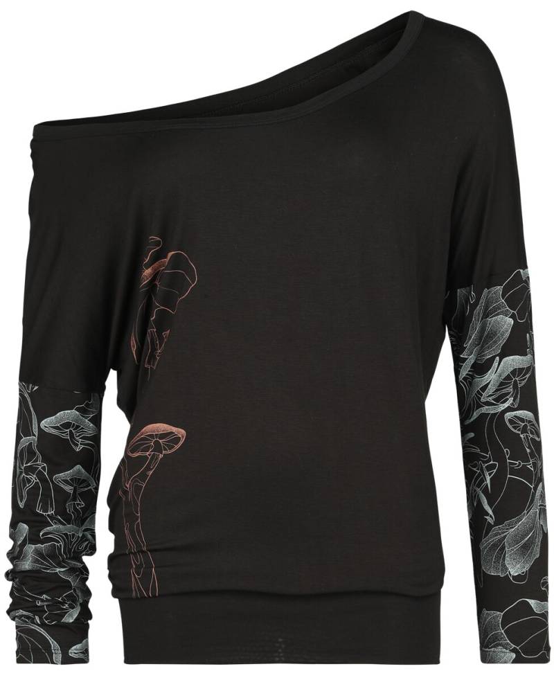 Full Volume by EMP Langarmshirt - Longsleeve with Mushrooms - S bis XXL - für Damen - Größe XXL - schwarz von Full Volume by EMP