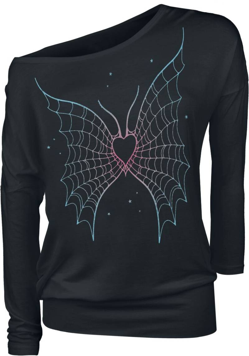 Full Volume by EMP Langarmshirt - Heart and spider web - S bis XXL - für Damen - Größe L - schwarz von Full Volume by EMP