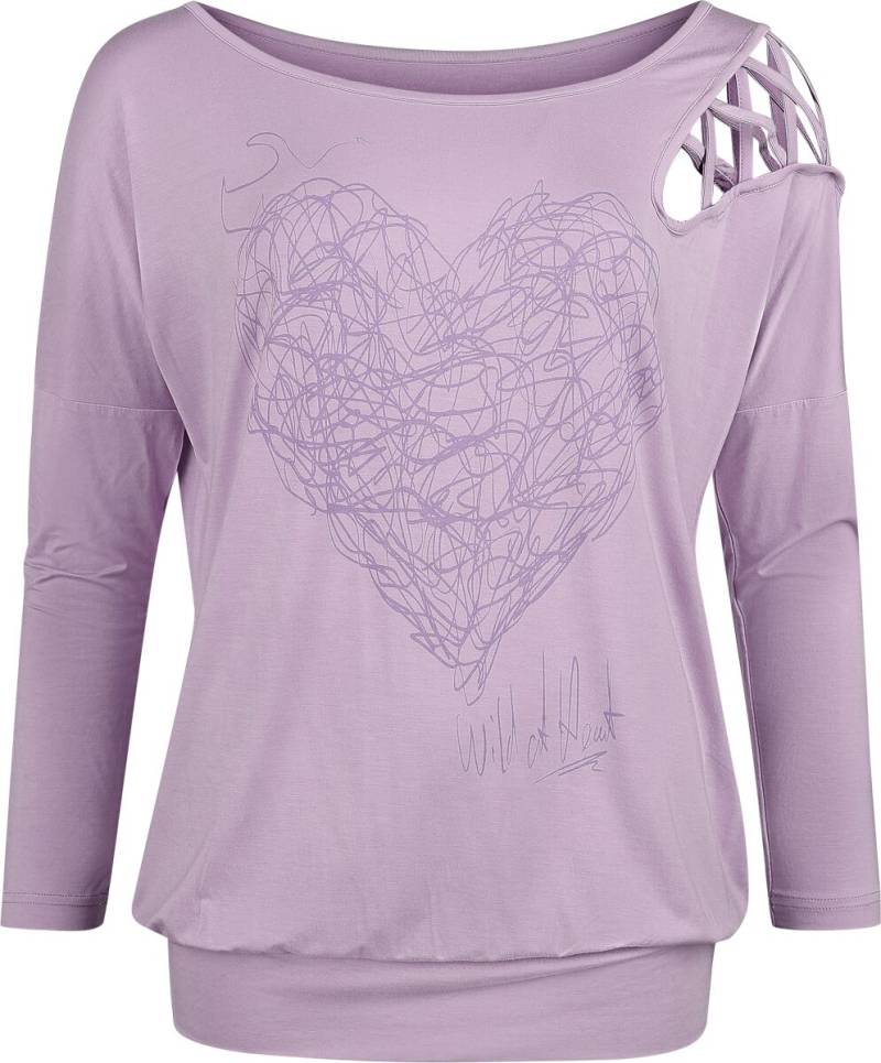 Full Volume by EMP Langarmshirt - Modern Art Heart - S bis XXL - für Damen - Größe M - lila von Full Volume by EMP